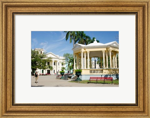 Framed Gazebo in center of downtown, Santa Clara, Cuba Print