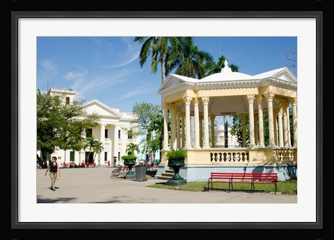 Framed Gazebo in center of downtown, Santa Clara, Cuba Print