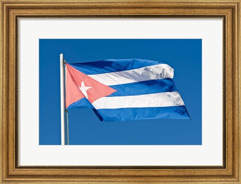 Framed National Cuban Flag, Cuba Print
