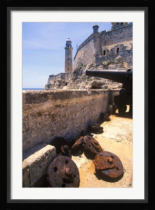 Framed Thick Stone Walls, El Morro Fortress, La Havana, Cuba Print