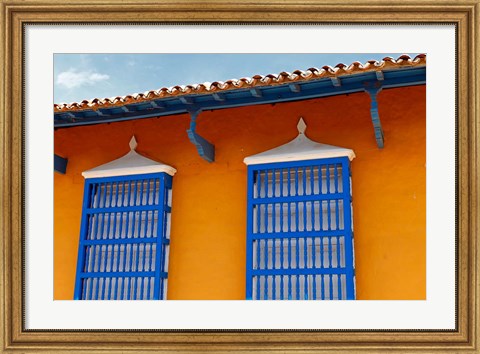 Framed Central America, Cuba, Trinidad Windows of Trinidad, Cuba Print