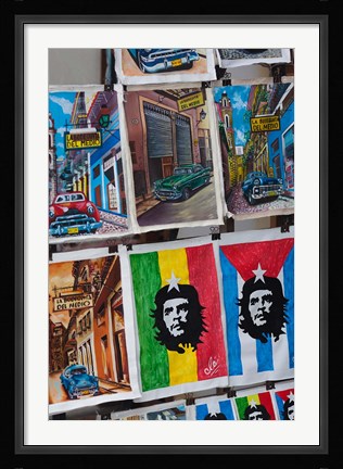 Framed Cuba, Havana, Craft market souvenirs Print