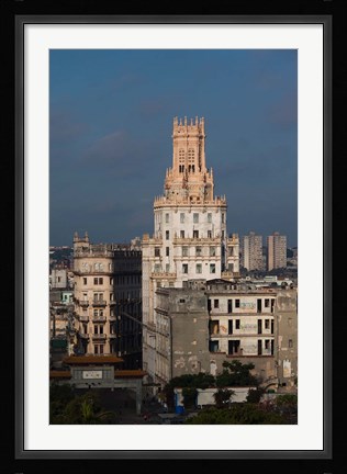 Framed Cuba, Havana, Etecsa telecommunications building Print