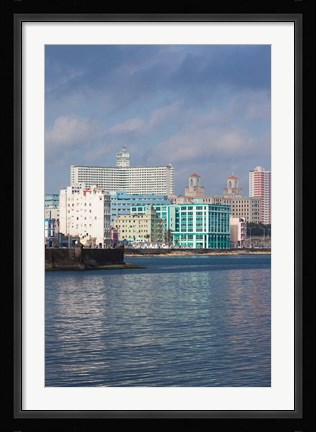 Framed Cuba, Havana, Vedado, Buildings along the Malecon Print