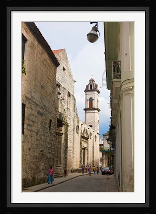 Framed Cathedral of Havana in the historic center, UNESCO World Heritage site, Cuba Print
