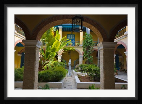 Framed Courtyard building, historic center, Havana, UNESCO World Heritage site, Cuba Print