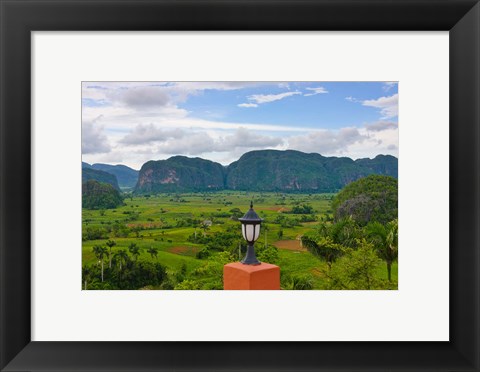 Framed Limestone hill, farming land in Vinales valley, UNESCO World Heritage site, Cuba Print