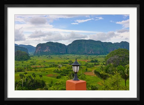 Framed Limestone hill, farming land in Vinales valley, UNESCO World Heritage site, Cuba Print