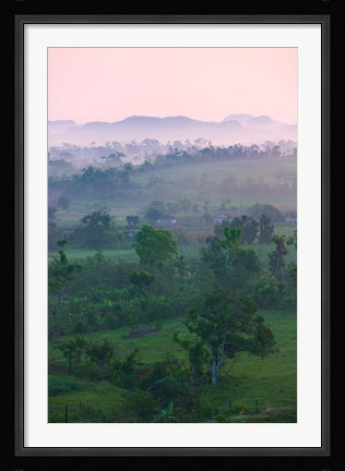 Framed Limestone hill, farmland, Vinales Valley, UNESCO World Heritage site, Cuba Print