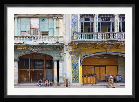 Framed Old building in the historic center, Havana, Cuba Print