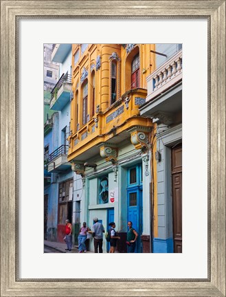 Framed Old house in the historic center, Havana, UNESCO World Heritage site, Cuba Print