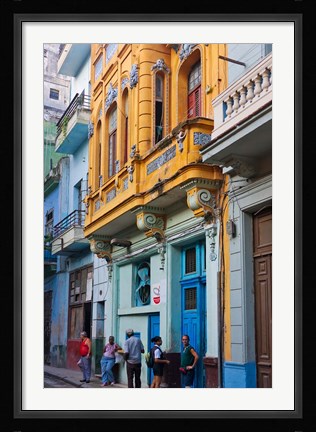 Framed Old house in the historic center, Havana, UNESCO World Heritage site, Cuba Print