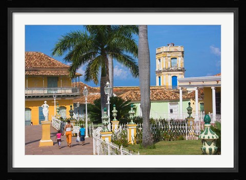 Framed Plaza Mayor, Trinidad, UNESCO World Heritage site, Cuba Print