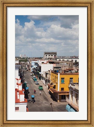 Framed Cuba, Cienfuegos, Calle 31 street Print