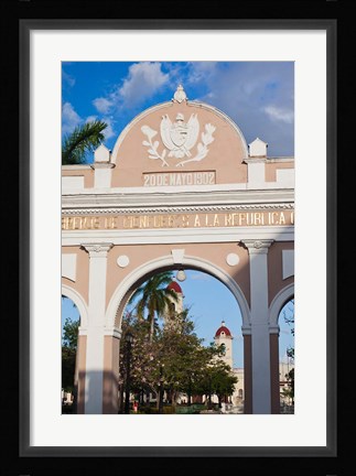 Framed Cuba, Parque Jose Marti, Close up of Arco de Triunfo Print