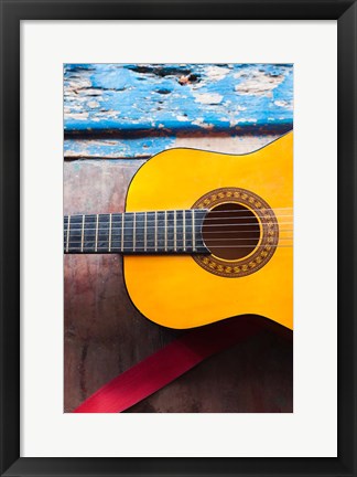 Framed Cuba, Sancti Spiritus, Trinidad, Cuban guitar Print