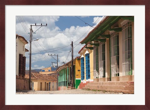Framed Cuba, Sancti Spiritus, Trinidad, street view Print