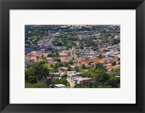 Framed Cuba, Sancti Spiritus, Trinidad, Aerial view of town Print