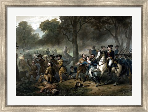 Framed Battle of the Monongahela Print