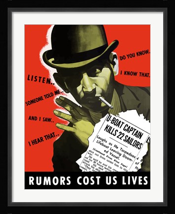 Framed Rumors Cost Us Lives Print