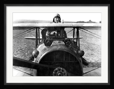 Framed World War One pilot, Eddie Rickenbacker Print