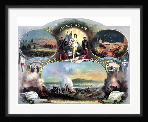 Framed 14th Regiment New York State Militia Print