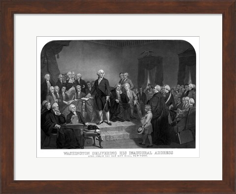 Framed President George Washington&#39; Inaugural Address Print