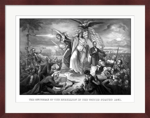 Framed Lady Liberty During the Outbreak of War Print