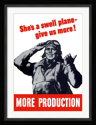 Framed She's a Swell Plane - Give Us More! Print