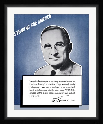 Framed Speaking for America - Harry Truman Print
