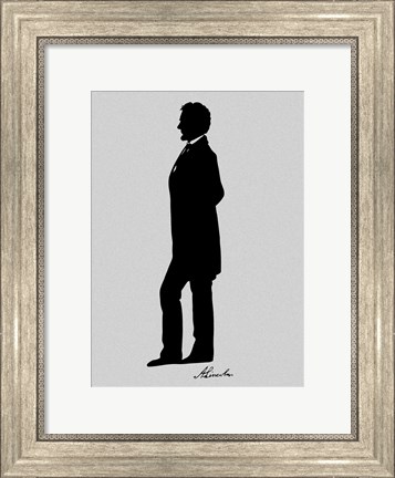 Framed Silhouette of President Abraham Lincoln with Signature Print