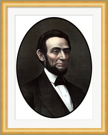 Framed Vintage Civil War Era Artwork of President Abraham Lincoln Print