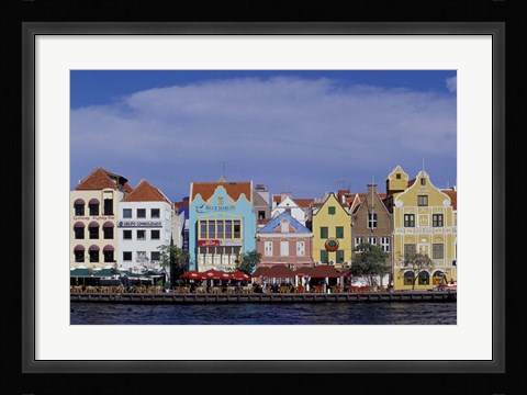 Framed Dutch Gable Architecture of Willemstad, Curacao, Caribbean Print