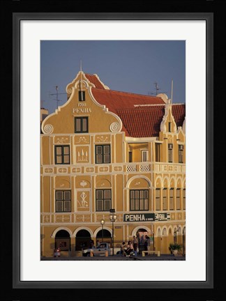Framed Penha and Sons Building, Willemstad, Curacao, Caribbean Print