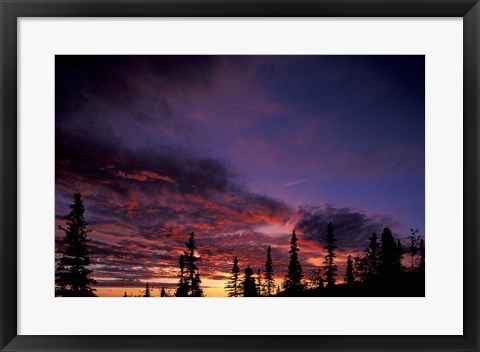 Framed Solstice Sunset atop Midnight Dome, Dawson City, Yukon, Canada Print