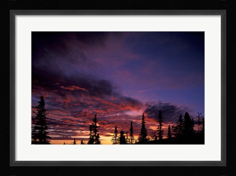 Framed Solstice Sunset atop Midnight Dome, Dawson City, Yukon, Canada Print