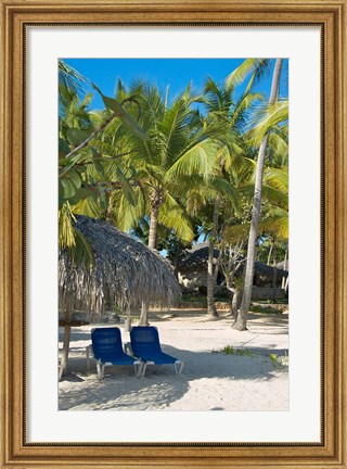 Framed Beach Chairs, Viva Wyndham Dominicus Beach, Bayahibe, Dominican Republic Print