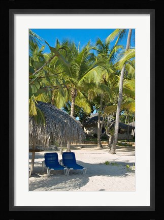 Framed Beach Chairs, Viva Wyndham Dominicus Beach, Bayahibe, Dominican Republic Print