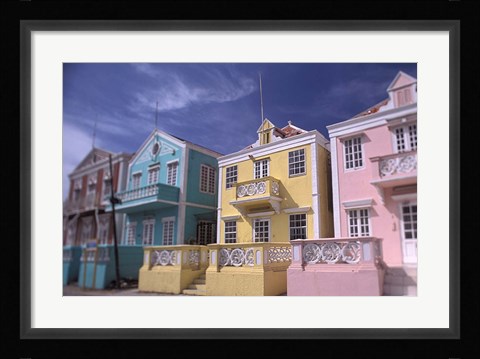 Framed Caribbean architecture, Willemstad, Curacao Print