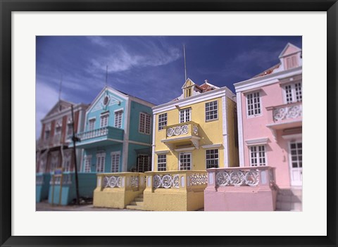 Framed Caribbean architecture, Willemstad, Curacao Print