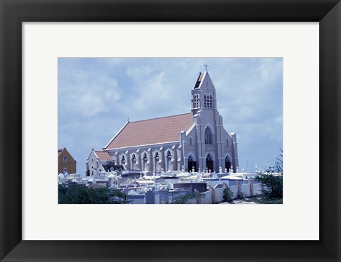 Framed Church at Jan Kok, Curacao, Caribbean Print