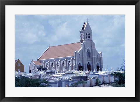 Framed Church at Jan Kok, Curacao, Caribbean Print