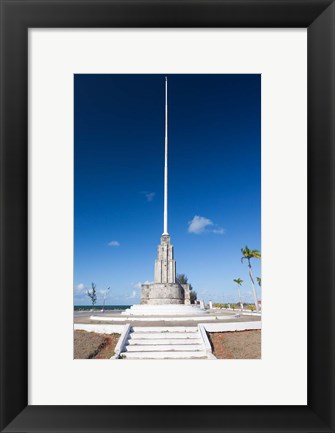 Framed Cuba, Cardenas, Flagpole Monument Print