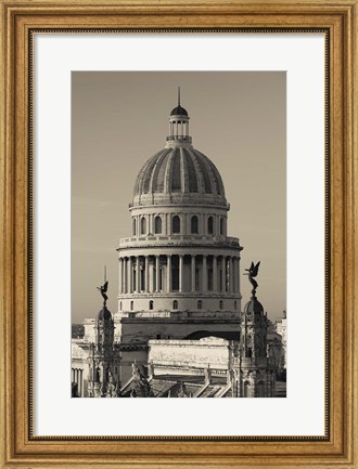 Framed Cuba, Havana, Capitol Building, dawn Print
