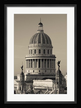 Framed Cuba, Havana, Capitol Building, dawn Print