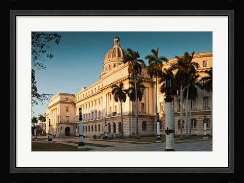 Framed Cuba, Havana, Capitol Building, sunset Print