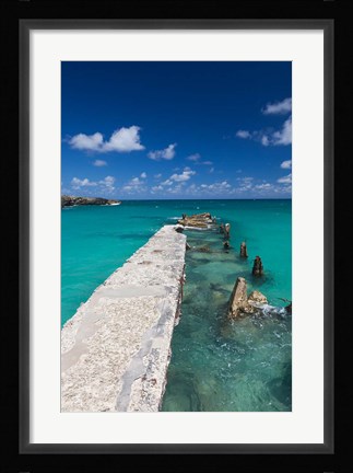 Framed Cuba, Havana, Playas del Este, Playa Jibacoa, pier Print