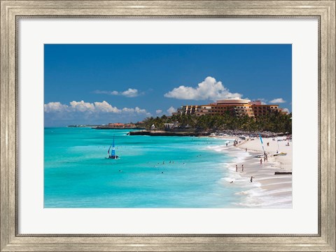 Framed Cuba, Matanzas Province, Varadero, aerial view of Varadero Beach Print