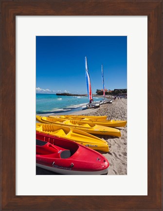Framed Cuba, Matanzas, Varadero Beach, kayaks Print