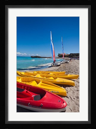 Framed Cuba, Matanzas, Varadero Beach, kayaks Print